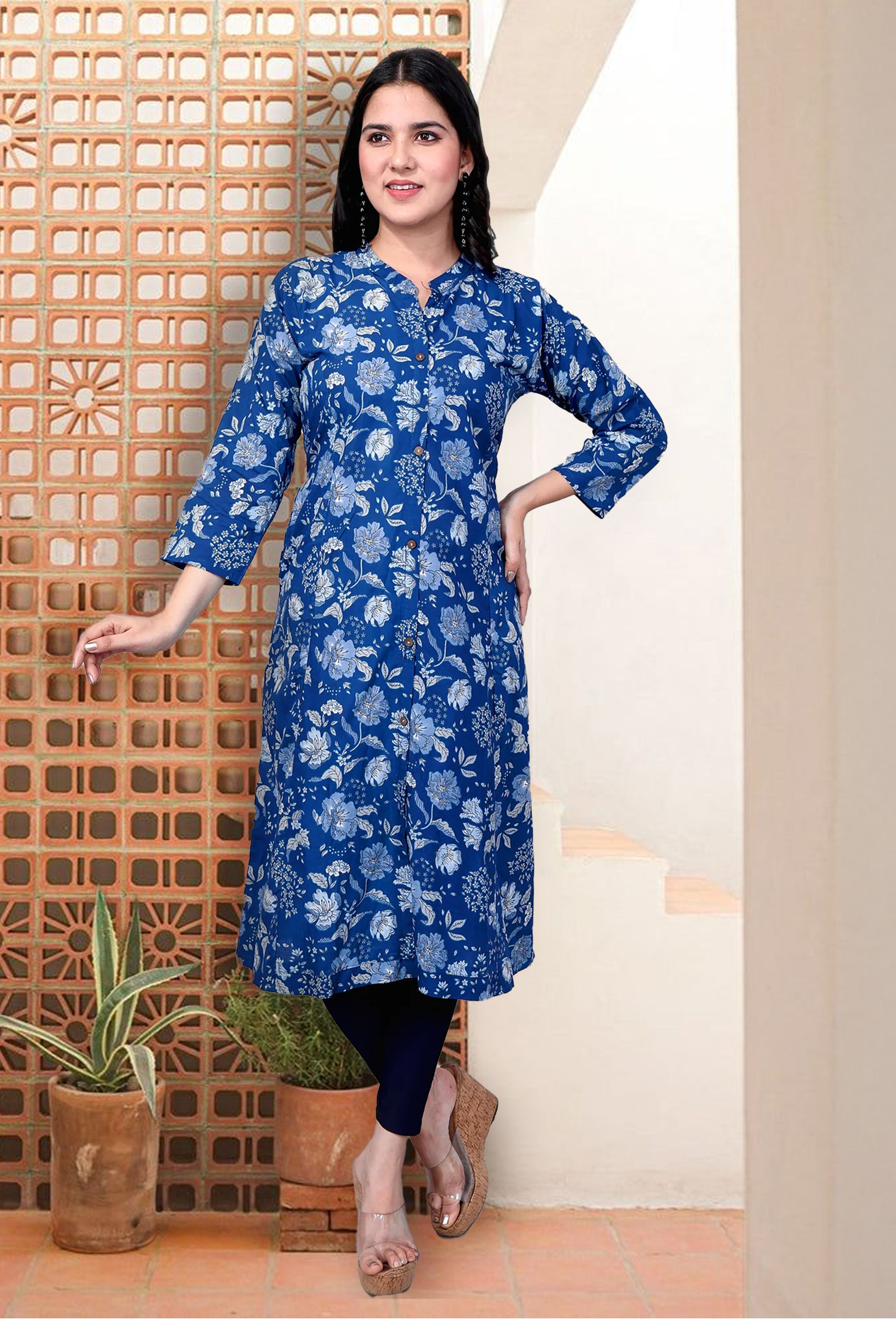 Blue Long Kurta
